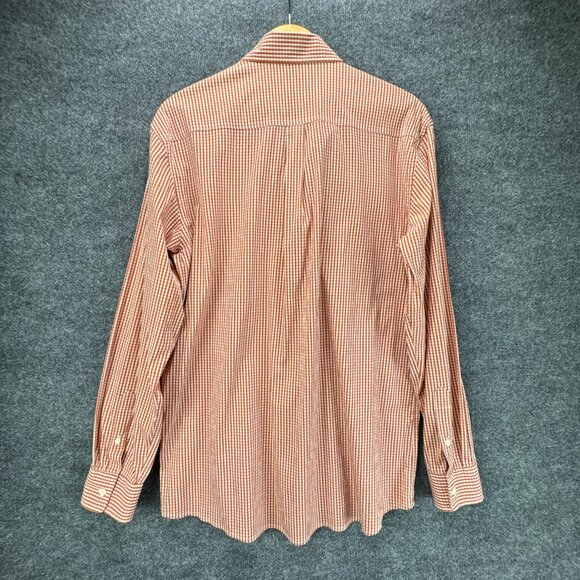 **SOLD**Johnnie O Shirt Mens Large Orange White Button Down Gingham - Picture 5 of 16